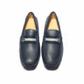Bally Navy Blue Karlos Kerbs Drivers with Stripe Loafers-thumb-4