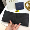 Dior Grey Check and Leather Bifold Wallet-thumb-3