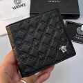 Versace Black Leather Compact Wallet-thumb-1