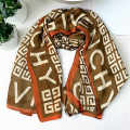 Givenchy Premium Quality Brown Silk Stole-thumb-0