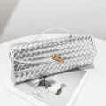Bottega Veneta Long Andiamo Silver Clutch Bag-thumb-2