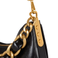 Balmain Embossed Moon Hobo Chain Black Shoulder Bag-thumb-3
