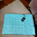 Chanel Designer Teal Blue Silk Stole-thumb-2