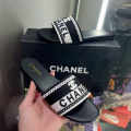 Chanel Black Premium Quality Women's Flat Sandals-thumb-0