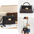 Coach Eliza Top Handle Black & Dark Brown Premium Crossbody Bag-thumb-2
