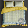 Versace Blue & Yellow Premium Quality Bedsheet-thumb-0