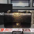 Chanel Jumbo Classic Snake Black & Golden Bag-thumb-1