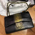 Chanel Jumbo Classic Snake Black & Golden Bag-thumb-0