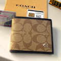 Coach Beige Premium Compact Wallet-thumb-0