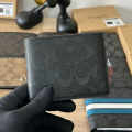 Coach Black Premium Compact Wallet-thumb-0