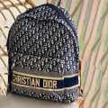 Dior Oblique Blue Backpack-thumb-4