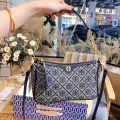 Tory Burch T Monogram Jacquard Black Shoulder Bag-thumb-0