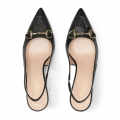 Gucci Black Women's slingback pump with Horsebit Heels Sandals-thumb-2