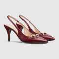 Gucci Wine Women's slingback pump with Horsebit Heels Sandals-thumb-0