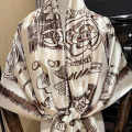 Chanel Designer Cream Silk Stole-thumb-1