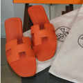 Hermes Orange Premium Quality Women's Flat Sandals-thumb-0