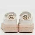 Gucci White GG Embossed Leather Low Top Sneakers-thumb-2