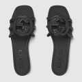 Gucci Black Women's Interlocking G slide sandal-thumb-2