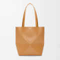 Loewe Puzzle Fold Brown Tote Bag-thumb-0