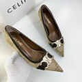 Celine Triomphe Canvas Pumps Heels Sandals-thumb-0