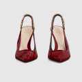 Gucci Signoria Red Slingback Heels Sandles-thumb-4