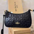 Coach Terry Embossed Black Shoulder Bag-thumb-0