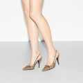 Gucci Beige Women's slingback pump with Horsebit Heels Sandals-thumb-5