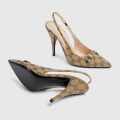 Gucci Beige Women's slingback pump with Horsebit Heels Sandals-thumb-4