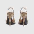 Gucci Beige Women's slingback pump with Horsebit Heels Sandals-thumb-3