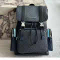 Michael Kors Black & Blue Backpack In Signature Canvas-thumb-0