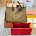 Louis Vuitton On The Go Organiser Medium Brown Tote Bag-thumb-0