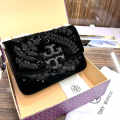 Tory Burch Eleanor Velvet Embellished Convertible Chain Shoulder Bag-thumb-1