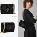 Tory Burch Eleanor Velvet Embellished Convertible Chain Shoulder Bag-thumb-2