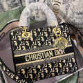 Lady Dior Jacquard Cream Handbag-thumb-0