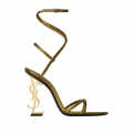 Ysl Opyum Satin Golden Heel Sandals-thumb-2