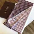 Gucci GG Pattern Brown Silk-Blend Scarf-thumb-0