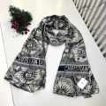 Dior Premium Quality Black & White Silk Stole-thumb-0