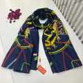 Hermes Premium Quality Blue Silk Stole-thumb-0