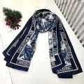 Dior Premium Quality Blue Silk Stole-thumb-0