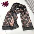 Louis Vuitton Premium Quality Black & Cream Silk Stole-thumb-0