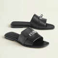 Hermes Giulia Black Slide Sandal-thumb-1