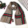 Gucci Designer Brown Silk Stole-thumb-0