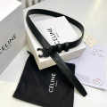 Celine Triomphe Black Leather Belt-thumb-0