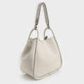 Charles & Keith Lyla Tubular Small Cream Tote Bag-thumb-1