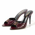 Saint Laurent Wine Patent Leather Babylone Mules-thumb-1