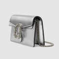 Gucci Crystal Dragon Silver Leather Crossbody Bag-thumb-1