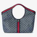 Gucci Giglio Signature Blue Tote Bag-thumb-0