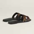 Hermes Oran Black Flat Sandals-thumb-2