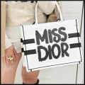 Dior Medium Book White Tote Bag-thumb-1