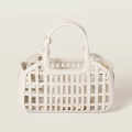 Miu Miu Leather Trimmed Large White Bucket Bag-thumb-1